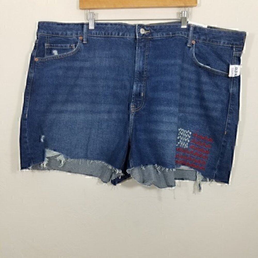 NWT Old Navy Hi-Rise O.G. Straight Secret-Smooth Pocket Embroidered Shorts